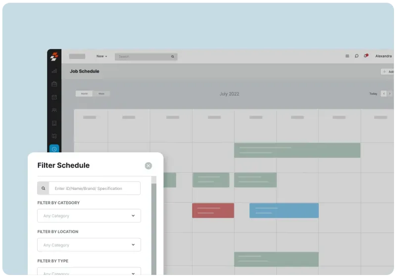A screenshot of Zuper’s smart plumbing scheduling software