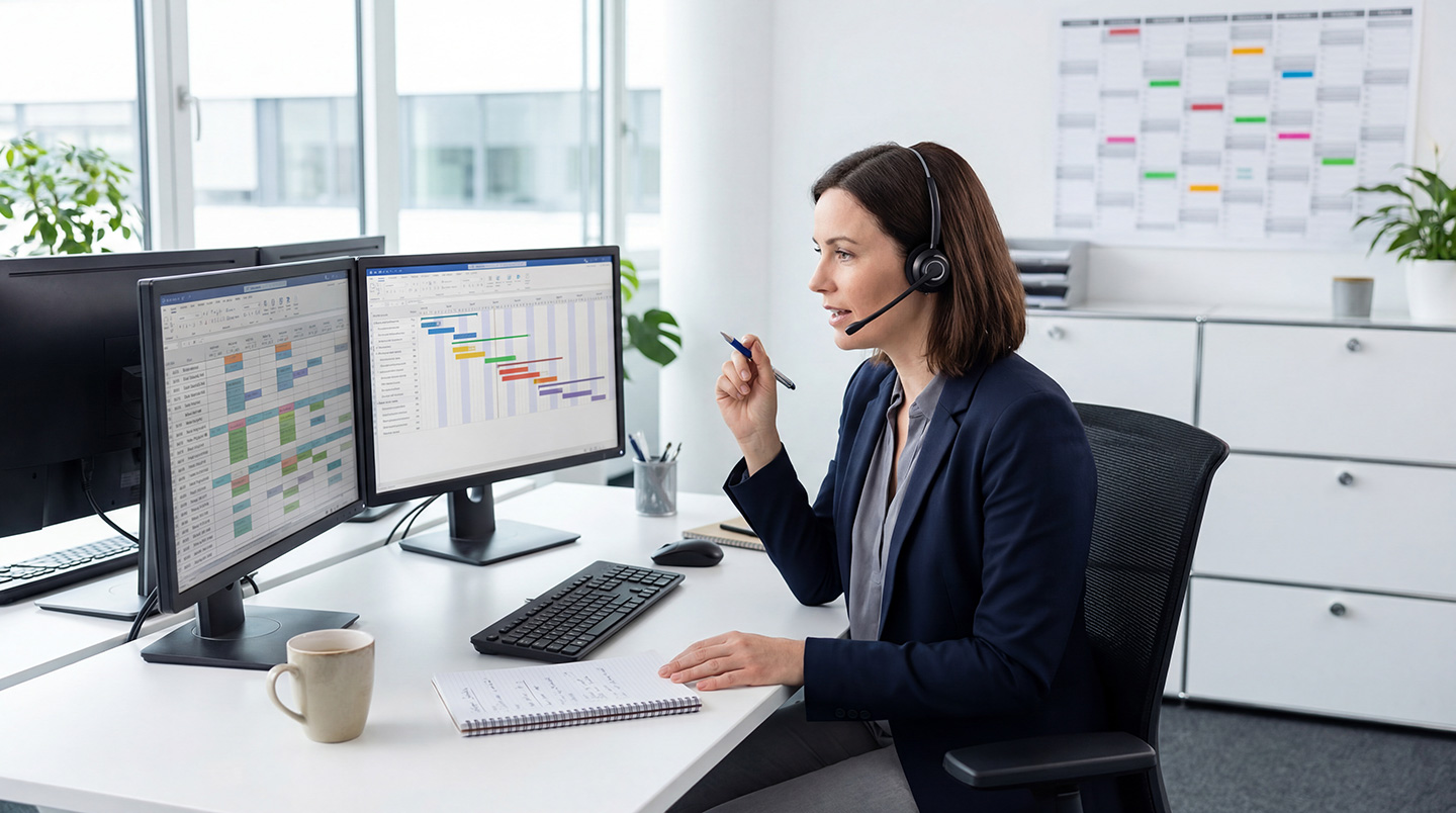 A roofing dispatcher using the best roofing CRM of 2026