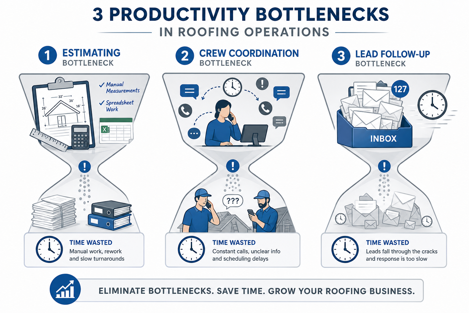 3 productivity bottlenecks in roofing operations